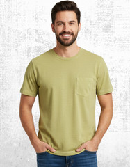 Men’s Seasalt Cotton Crew Neck Chest Pockets T-shirt Green Oregano Cyan Boxy Fit