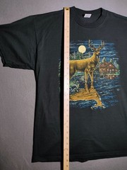 1996 LSJ Sportswear Cotton Grove Designs Deer Winter Scene Tshirt USA Sz XL