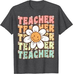 Groovy Teacher Cute Daisy Flower Retro Back to School T-Shirt