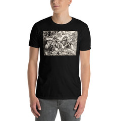 Temptation of Christ T Shirt Vintage Biblical Engraving Religious Art Tee