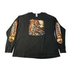 Y2K Legend Never Dies Motorcycle Eagle Wolf Biker Motorcycle Long Sleeve XXL