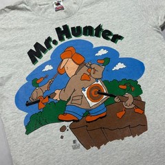 Vintage 90s Mr Hunter T Shirt Men’s Large Gray Funny Single Stitch Made in USA