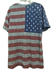 USA Flag T Shirt by Brooklyn Cloth, Casual, Size Large, Gray