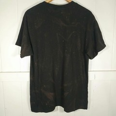 Medusa Greek Gold Chain Graphic T-Shirt Acid Bleach Wash Men Large Black Alstyle