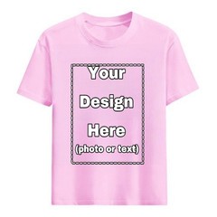 Print Your Photo Text Logo Custom DIY Cotton Tee Personalized Unisex Soft Top