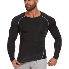 Mens Compression Shirts Long Sleeve Workout Baselayer Quick Dry Athletic Sports