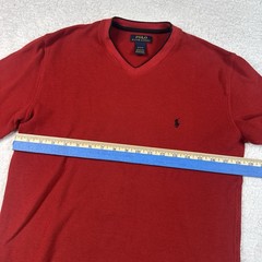 Polo Ralph Lauren Shirt Men Medium Red Waffle Thermal Long Sleeve Sleepwear