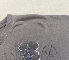 Vintage Y2K DEVOTION Gothic Angel Cross Graphic T-Shirt Mens Size 2XL Gray