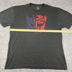 Transformers Autobot Decepticon Graphic T Shirt Men’s 2XL Gray Hasbro Logo Tee