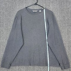 Daniel Cremieux T-Shirt Mens Large Gray Long Sleeve 100% Pima Cotton Crewneck