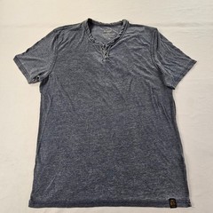 Lucky Brand Venice Burnout Blue Short Sleeve Henley T-Shirt Men’s M