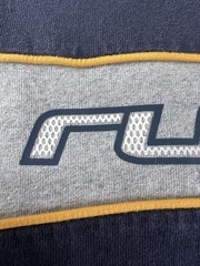 Rusty Men’s M Navy/Gray/Yellow Colorblock Logo Crew Neck Short Sleeve T-Shirt