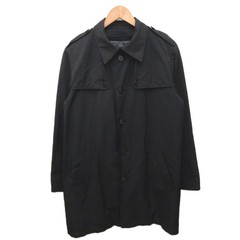 Agnes b Homme Stainless Steel Collar Coat Long Black with Liner