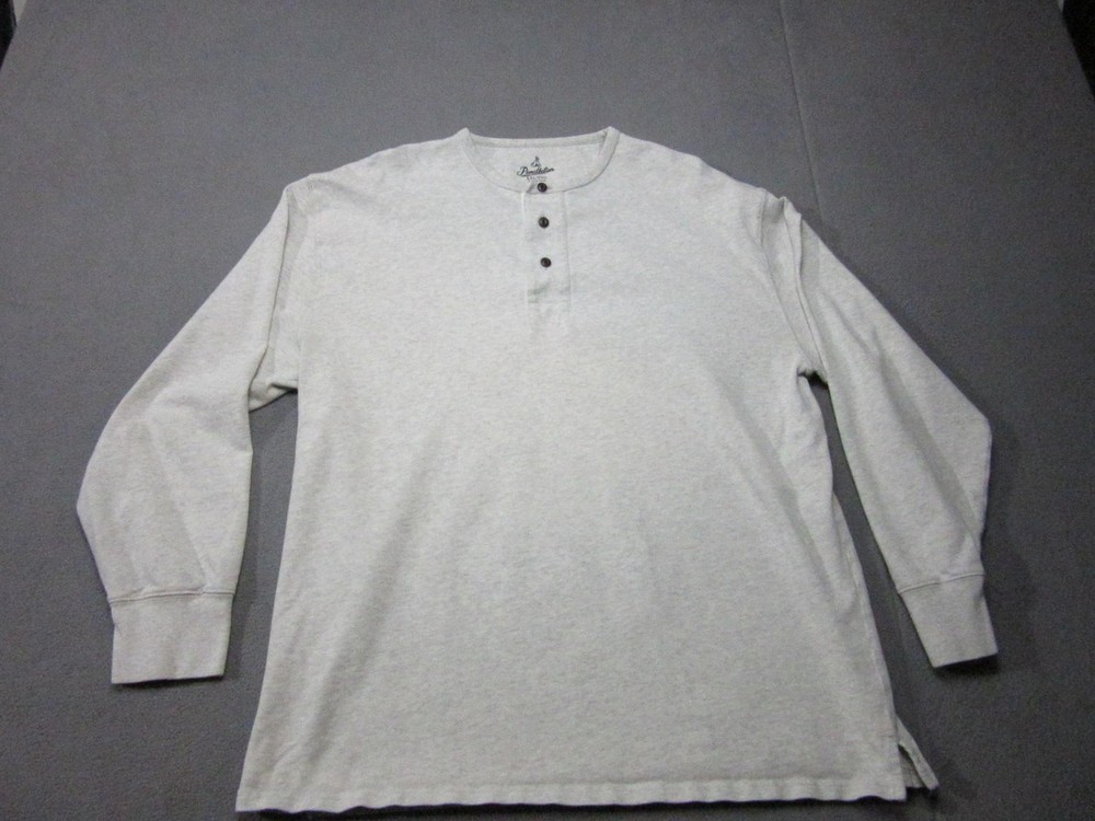 Pendleton Henley Shirt Mens 2XL Gray Long Sleeve 3 Button Knit Casual