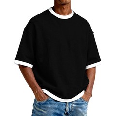 Men’s Oversized Crew Neck T Shirt Cotton Blend Casual Loose Fit Summer Tee Top