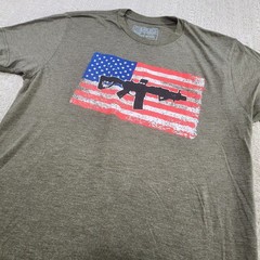 Black Rifle Coffee Company Shirt Men Medium Stretch Quick Dry Military Green USA