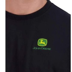 John Deere T-Shirt Mens Medium Black New Short Sleeve Cotton Graphic Logo Tee