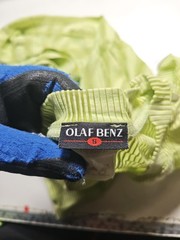 Olaf Benz Men’s T-Shirt S Green Striped Polyamide with Elastane Basic