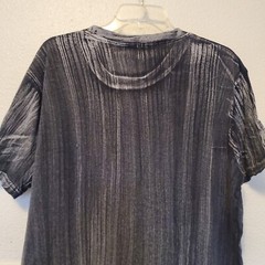 Mono B Mens T-shirt Bleach Wash Stipes 100% Cotton Black Men’s Size L Large
