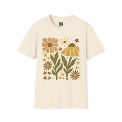 Floral Softstyle T-Shirt – Unisex HoboTee, Casual Everyday Wear, Flower Gift