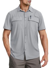 UPF 50+ Sun Shirt Quick Dry Cool Hiking Shirt Short Sleeve Outdoor Casual Work T