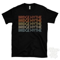 BRIDGE HYTHE REPEATED RETRO STYLE T-SHIRT mens & womens uk place name gift