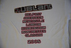 CLUBLAND Girl In Flames 2008 Tour T-Shirt White Cotton Short Sleeve New
