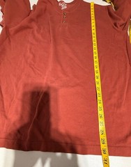 Eddie Bauer Shirt Mens XL Tall Long Sleeve Henley Crew Neck Buttons Rust Color