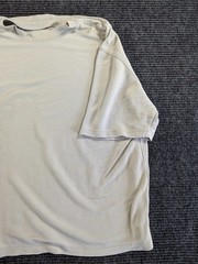 Per Lui Per Lei by Kukki Silk T Shirt Mens Large Beige Short Sleeve Crewneck