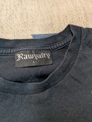 Rawyalty Couture Rhinestone Beaded Cross Wings T-Shirt L Vintage Y2K Cyber