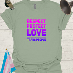 Unisex T-Shirt Respect, Protect Trans People LGBT – pink-purple
