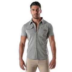TOF PARIS T-Shirts Short-Sleeved Cotton Pique Shirt Heather Grey 32