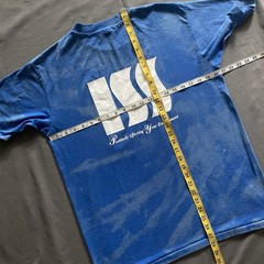 Vtg 1980s Integrated Service Solutions T Shirt Mens L Blue Bleach Dye Hanes 80s