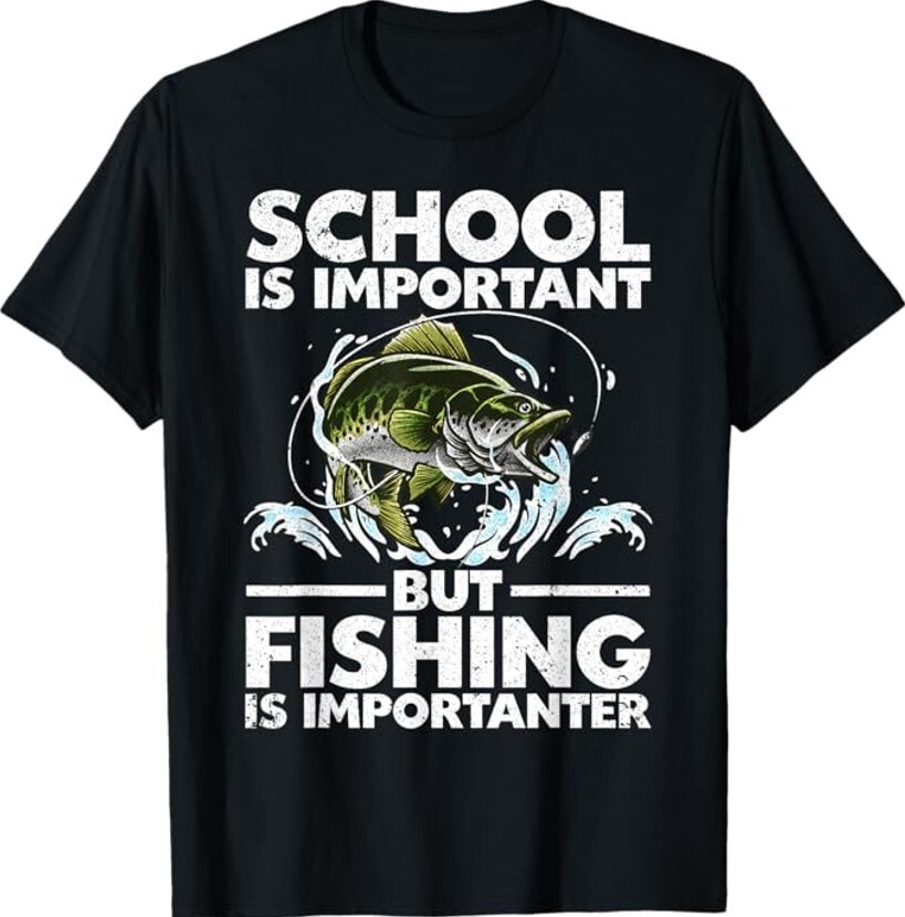 Funny Fishing For Boys Kids Youth Fish Saying Bass Fisherman Unisex T-Shirt