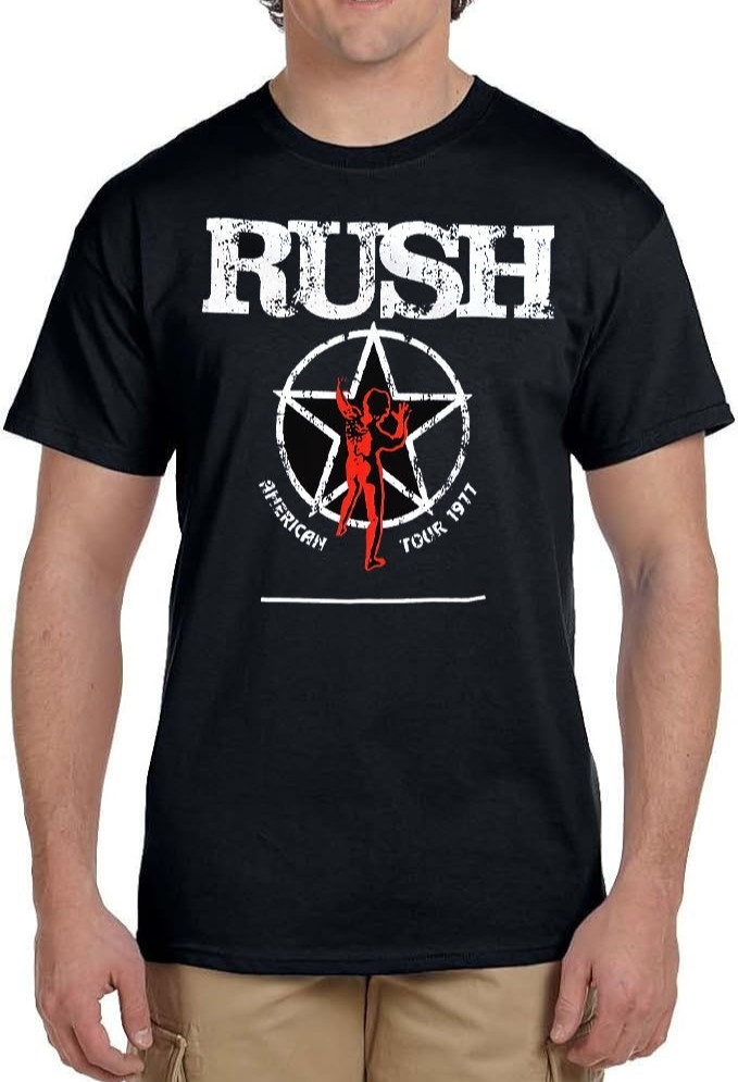 RUSH ROCK BAND Black T Shirt