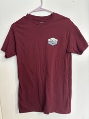 RVCA Logo Short Sleeve Crewneck Cotton T-shirt Burgundy Men’s Small Casual Shirt