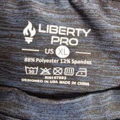 Liberty Pro Mens XL Space Dye Athletic T-Shirt Navy Blue Heathered Performance