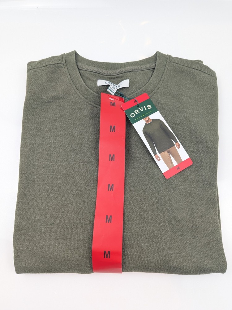 Orvis Long Sleeve Crew Sweatshirt Men’s Size M Green Casual Pullover NWT