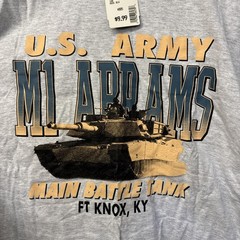 Vtg 90s M1 Abrams Tank Ft Knox Shirt XL US Army Military Biker US Army NWT