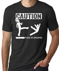 Caution This Is Sparta Cool T-shirt Funny Tee Shirt Spartan T-shirts Gym T-shirt