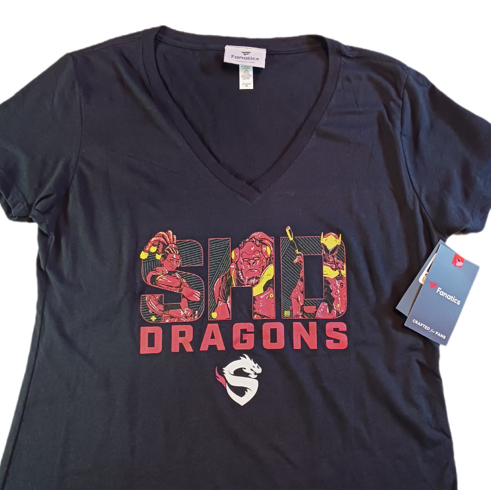 Fanatics Shanghai Dragons Overwatch League Womens XL T Shirt Black Short Sleeve