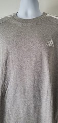 Adidas Sportswear Essentials 3-Stripes Men’s Tee, Medium Gray Heather, Size: XL