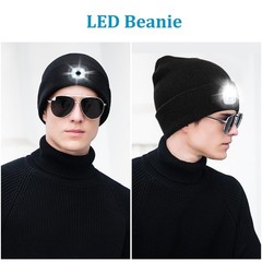 Fathers Day Dad Gifts for Men: USB Rechargeable Unisex Beanie Knit Cap with L…