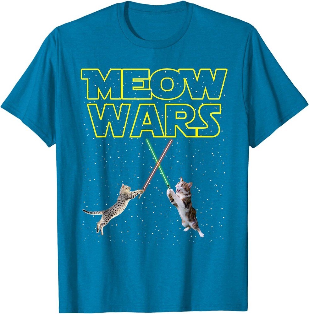 Meow Wars Cat Shirt Funny Gifts For Cats Lovers Unisex T-Shirt
