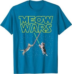 Meow Wars Cat Shirt Funny Gifts For Cats Lovers Unisex T-Shirt