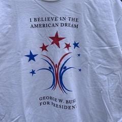 Vintage 00s George W. Bush campaign promotional white cotton tee