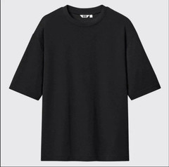 Uniqlo AIRism Cotton Oversized T-Shirt Black XS, NWT