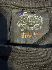Hong Kong Dragon Embroidered T Shirt Mens L Black Chinese Souvenir Graphic