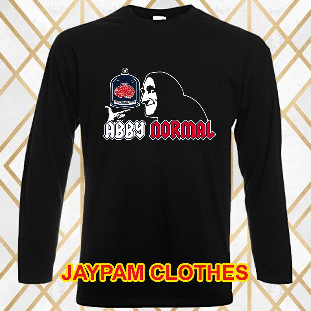 Abby Normal Men’s Long Sleeve Black T-Shirt Size S – 2XL