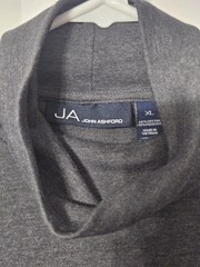 Josh Ashford Men’s Turtleneck Long Sleeve Casual Shirt Gray X-Large